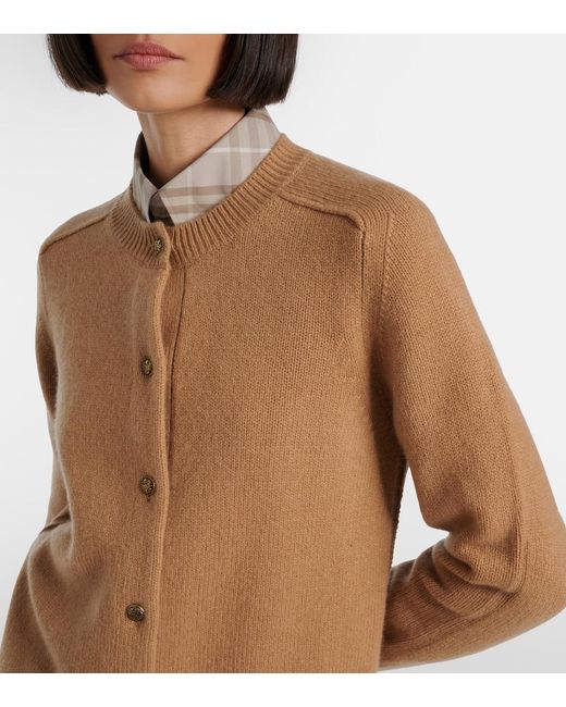 Burberry Brown Ekd Cashmere-Blend Cardigan