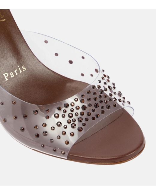Christian Louboutin Multicolor Nudes Degramule Embellished Mules