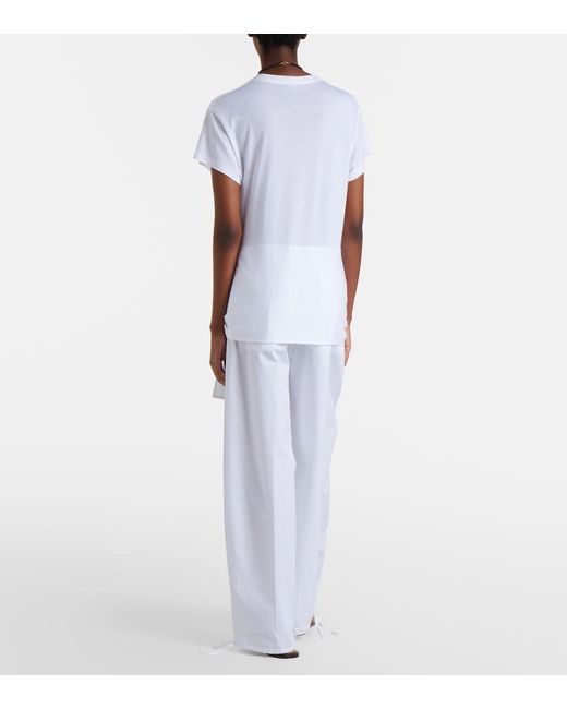 Totême White Cotton Poplin Wide-Leg Pants
