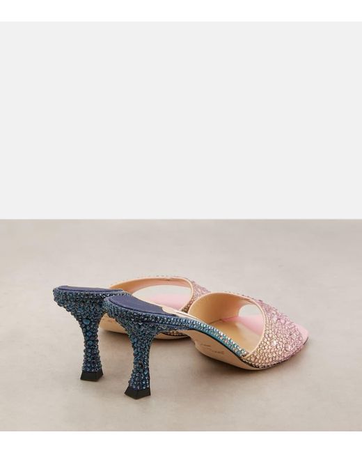 Jimmy Choo Pink Skye 70 Embellished Satin Mules