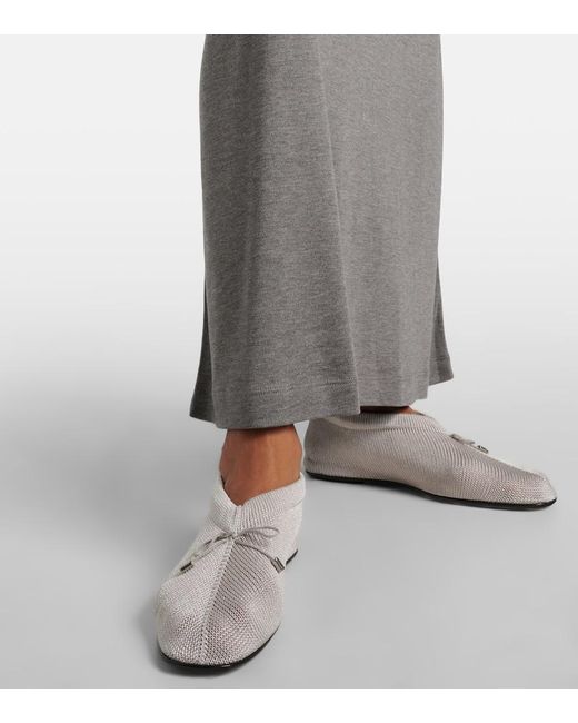 Totême Metallic 'The Knitted' Ballerina Flats