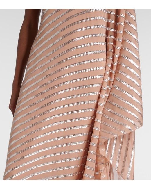 Taller Marmo Pink Petra One-Shoulder Fil Coupe Maxi Dress