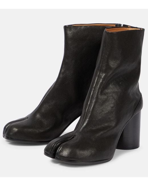 Maison Margiela Black Ankle Boots Tabi Aus Leder