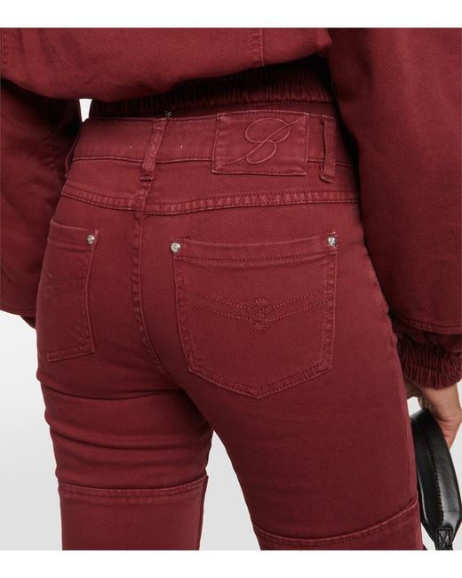 Blumarine Red Cutout Mid-Rise Boyfriend Jeans