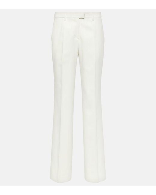 Etro White Mid-Rise Flared Pants