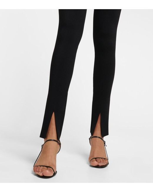 Victoria Beckham Black Body High-Rise Split-Cuff Leggings