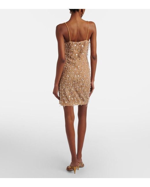 La Fuori Natural Drops Of Champagne Embellished Minidress