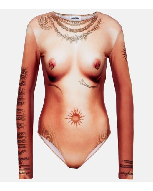 Body imprime Jean Paul Gaultier en coloris Red