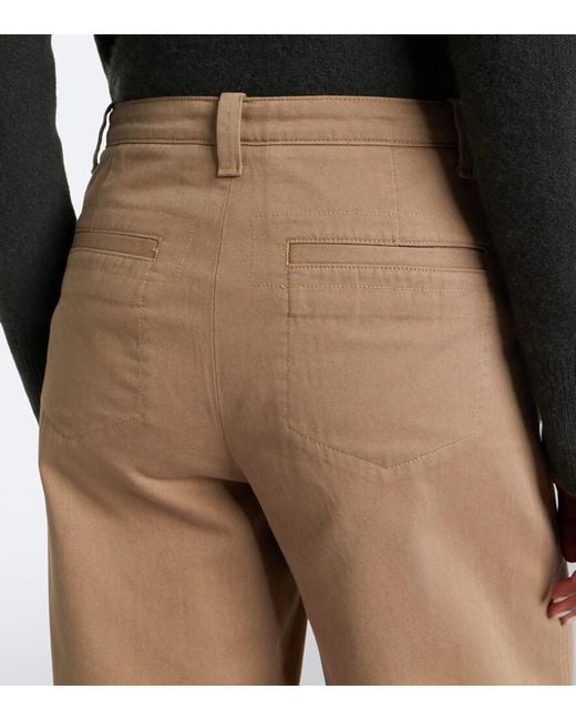 Vince Natural Cropped Cotton Twill Barrel-Leg Pants