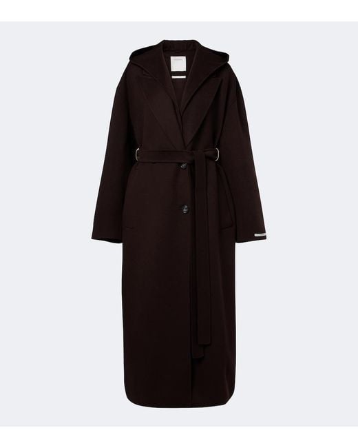 Sportmax Black Belted Virgin Wool Coat