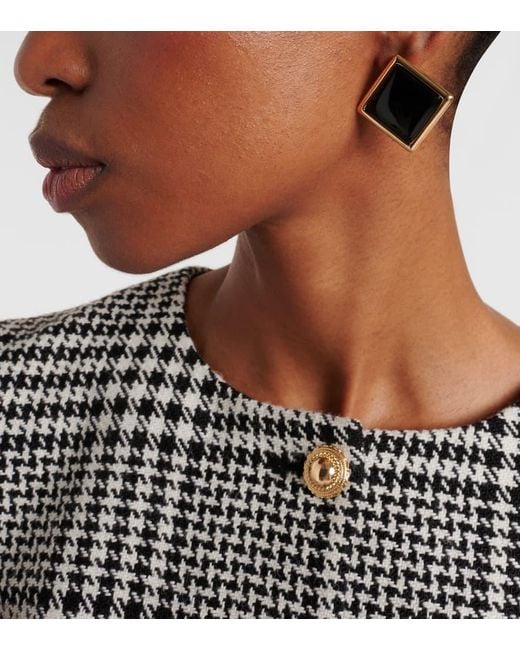 Self-Portrait Blue Enamel-Plated Earrings