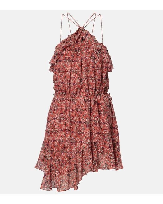 Isabel Marant Betty Gathered Semi-Sheer Minidress