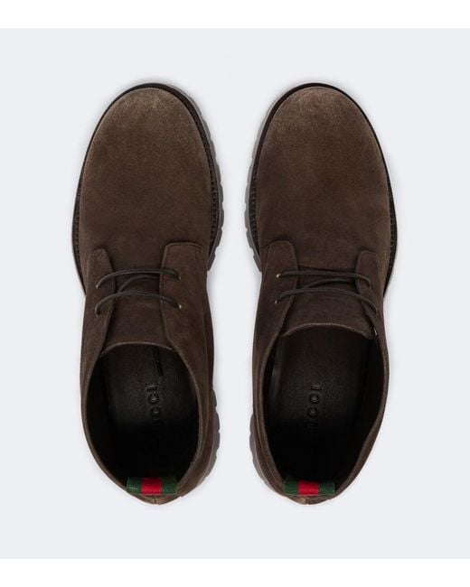 Gucci Brown Suede Desert Boots for men