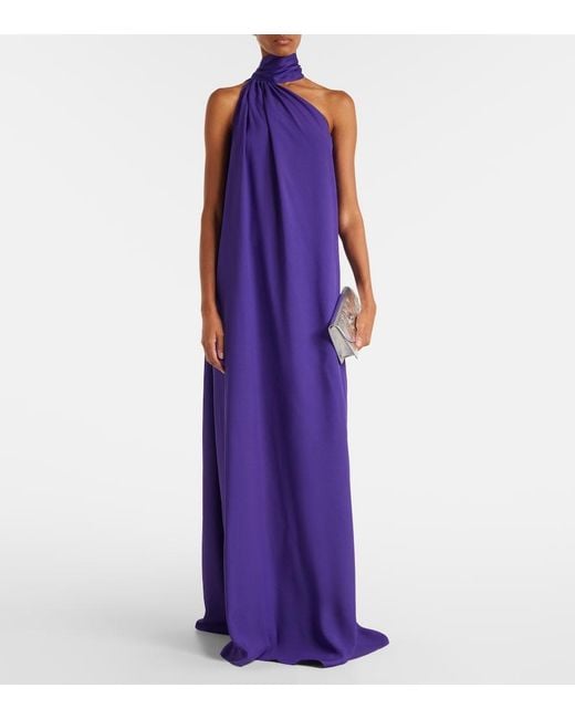 Taller Marmo Purple Astor Scarf-Detail Maxi Dress