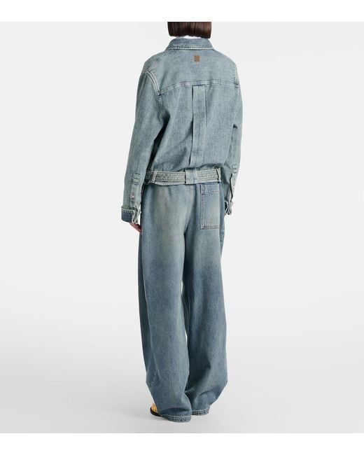 Loewe Blue Pleated Wide-Leg Jeans