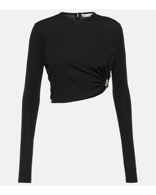 Christopher Esber Black Embellished Cutout Jersey Maxi Dress