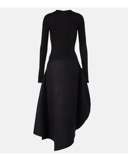 Abito Midi Asimmetrico di Victoria Beckham in Black