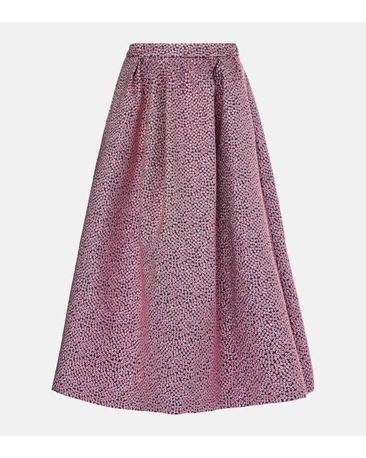 Dries Van Noten Purple Soni Pleated Midi Skirt