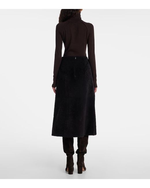 Falda Larga De Borrego Yves Salomon de color Black