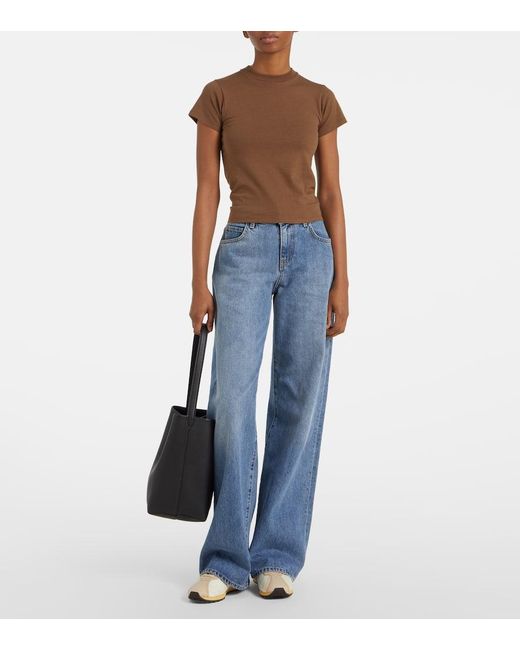 The Row Brown Tommy Cotton And Silk Top