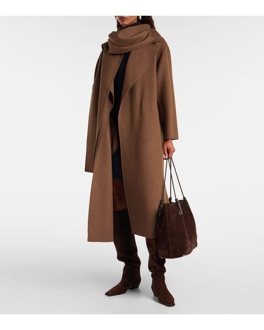 Abrigo Envolvente Curoe De Lana Virgen Max Mara de color Brown