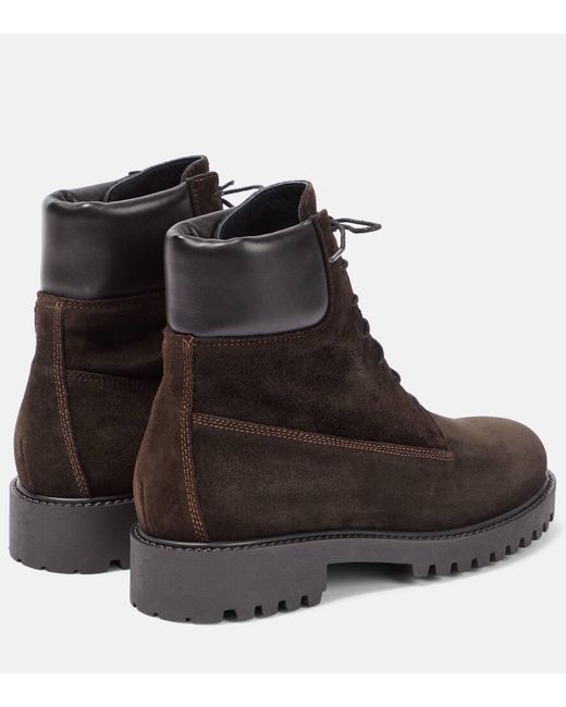 Totême  Black Husky Leather Ankle Boots