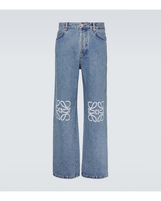 Jeans regular Anagram di Loewe in Blue da Uomo