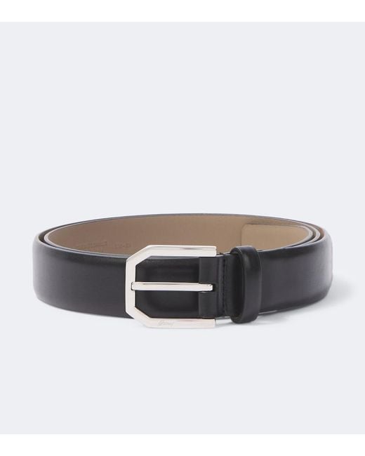 Brioni Black Leather Belt for men