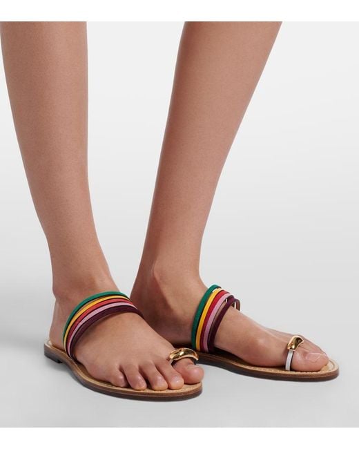 Amanu Pink Lusaka Leather Thong Sandals