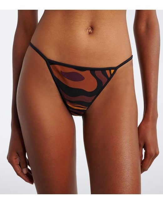 Emilio Pucci White Marmo Bikini Bottoms
