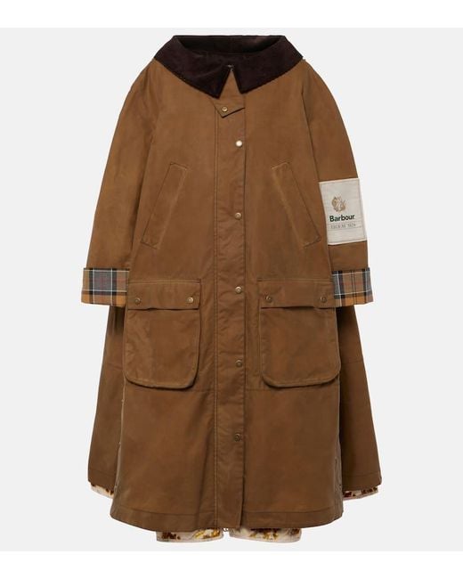 Erdem Brown X Barbour Oversized Detachable Cotton And Linen Coat