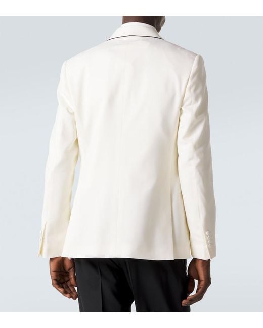 Lardini White Wool Tuxedo Jacket for men