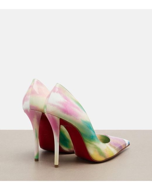 Christian Louboutin Pink Miss Z Printed Patent Leather Pumps