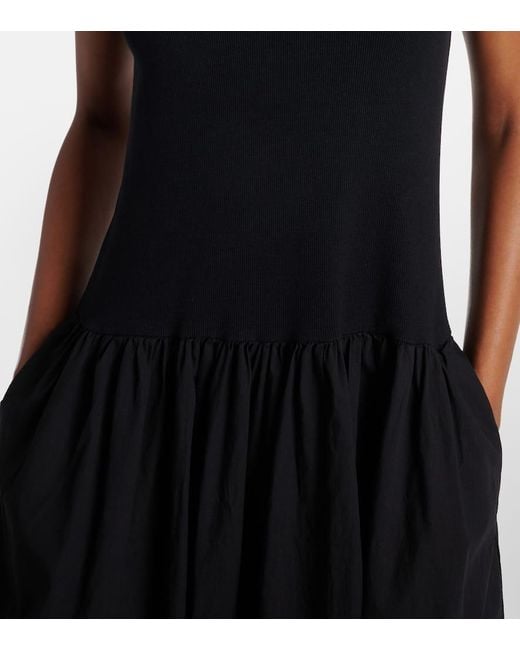 Robe Longue Amelia En Coton Melange Velvet en coloris Black