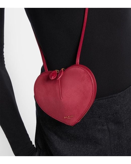 Alaïa Red Le Cour Leather And Suede Crossbody Bag
