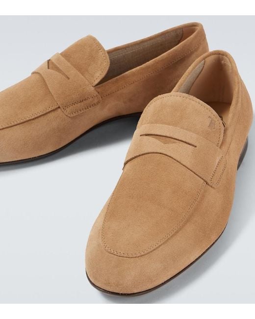 Tod's White Suede Penny Loafers for men