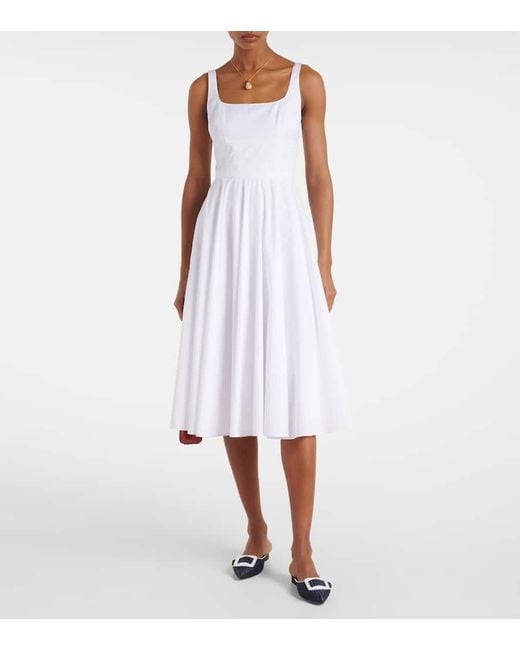 Emilia Wickstead White Nikush Cotton Midi Dress