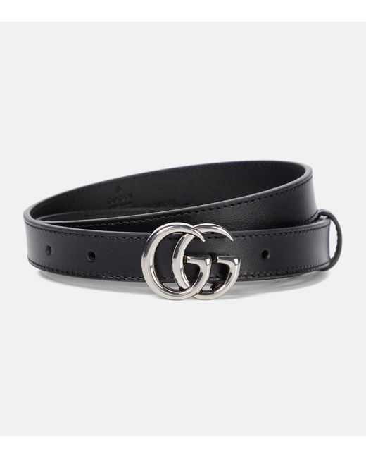 Gucci GG Marmont Leather Belt in Black | Lyst