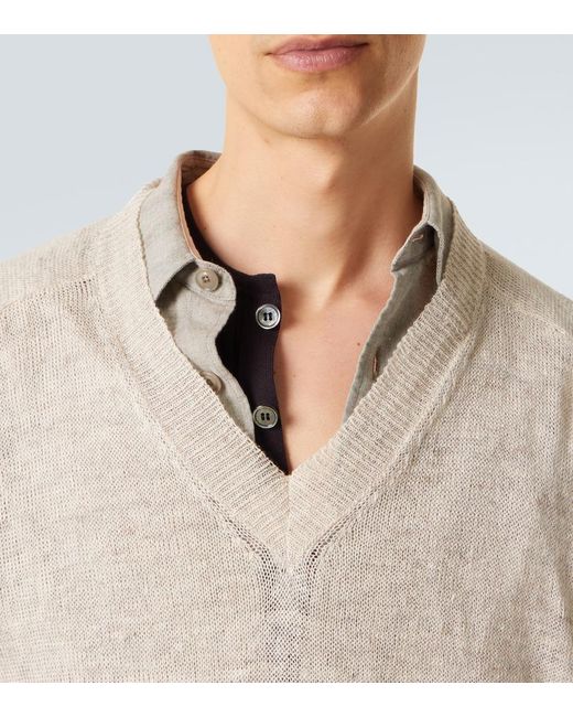 Our Legacy White Rue Linen And Cotton Sweater for men