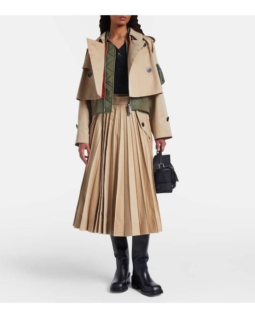 Chaqueta De Sarga Y Gabardina Sacai de color Natural