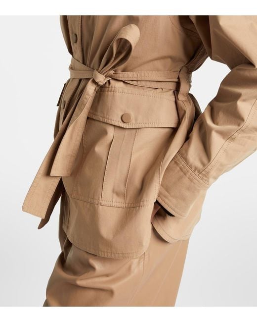 Yves Salomon Natural Belted Cotton Jacket