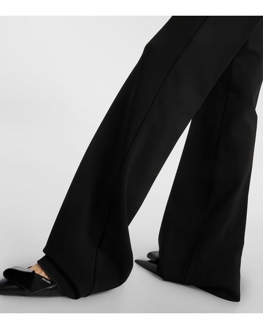 Max Mara Black Norcia Pleated Jersey Straight Pants