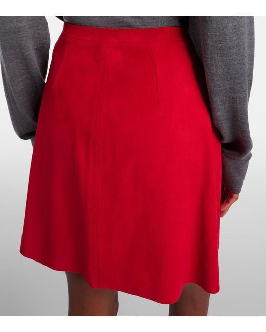 Stouls Red Lucie 22 Suede Miniskirt