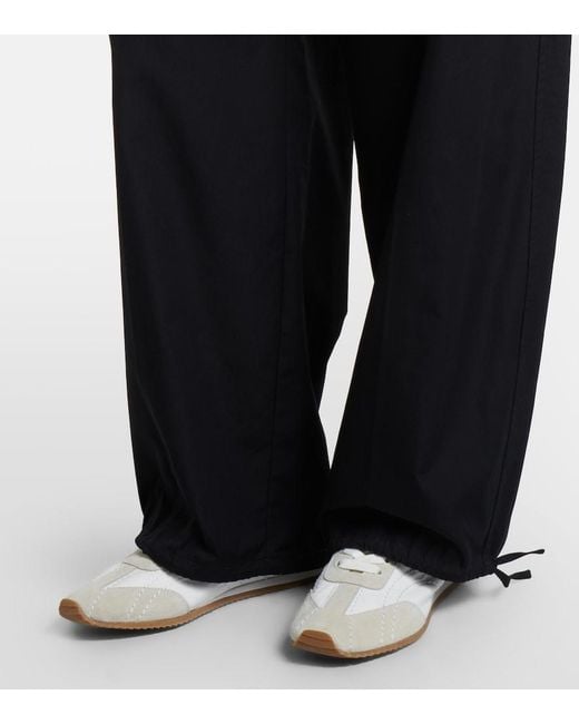 Totême Blue Cotton Poplin Wide-Leg Pants