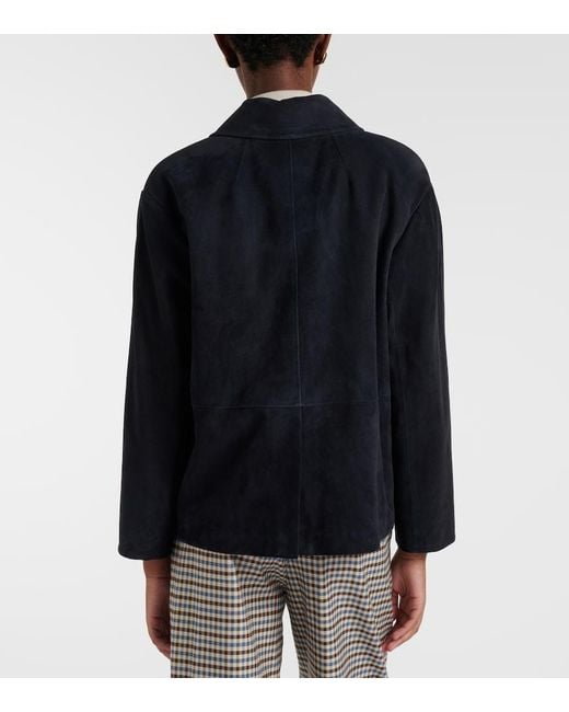 Max Mara Blue Charme Suede Jacket