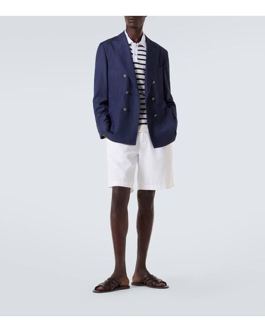 Polo De Algodon A Rayas Brunello Cucinelli de hombre de color White
