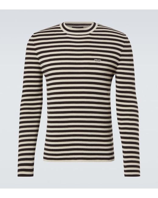 Prada Pullover Aus Schurwolle in Natural für Herren