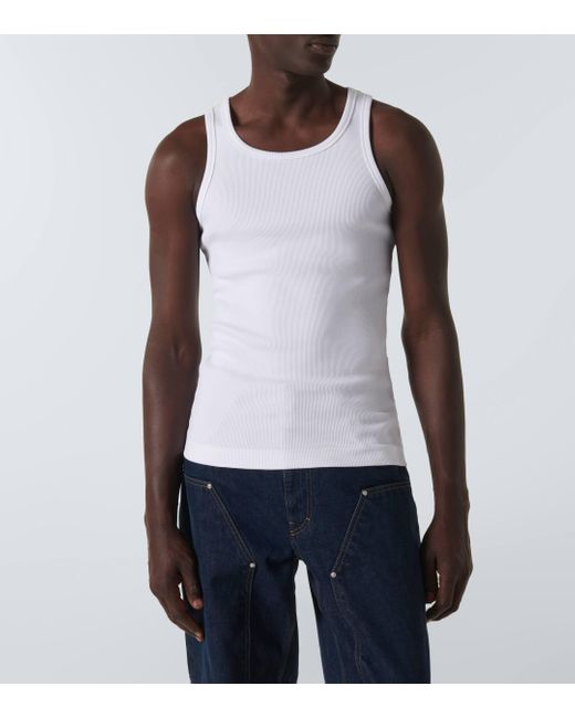 Givenchy White Ribbed-knit Cotton Tank Top for men