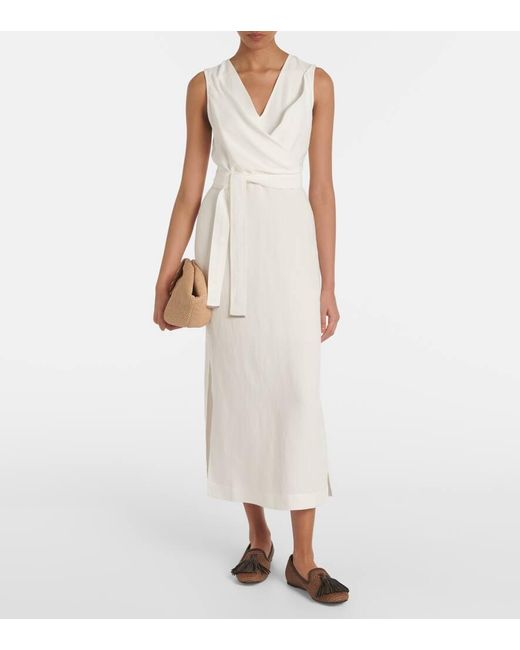 Brunello Cucinelli White Midikleid