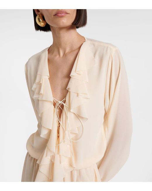 Bananhot Natural Bellen Ruffled Minidress